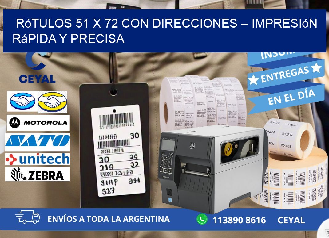 Rótulos 51 x 72 con Direcciones – Impresión Rápida y Precisa