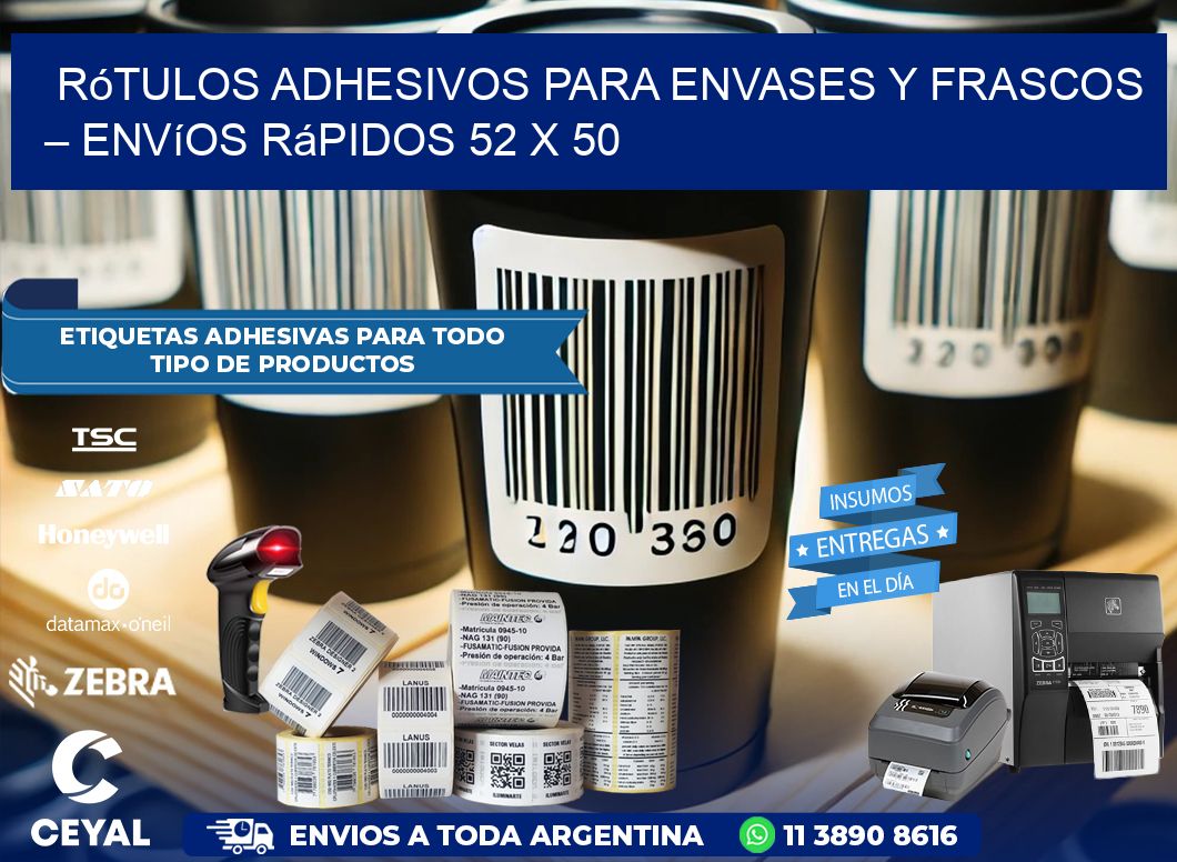 Rótulos Adhesivos para Envases y Frascos – Envíos Rápidos 52 x 50