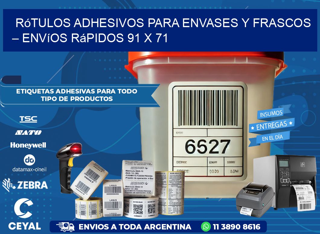 Rótulos Adhesivos para Envases y Frascos – Envíos Rápidos 91 x 71