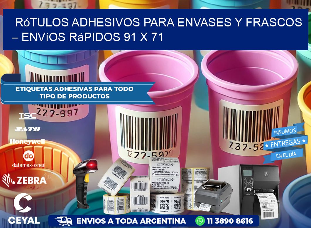 Rótulos Adhesivos para Envases y Frascos – Envíos Rápidos 91 x 71