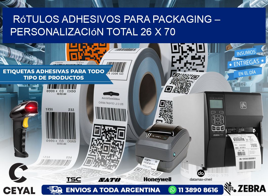 Rótulos Adhesivos para Packaging – Personalización Total 26 x 70