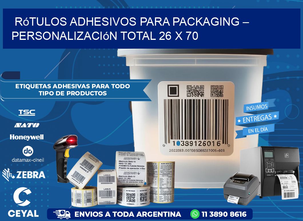 Rótulos Adhesivos para Packaging – Personalización Total 26 x 70