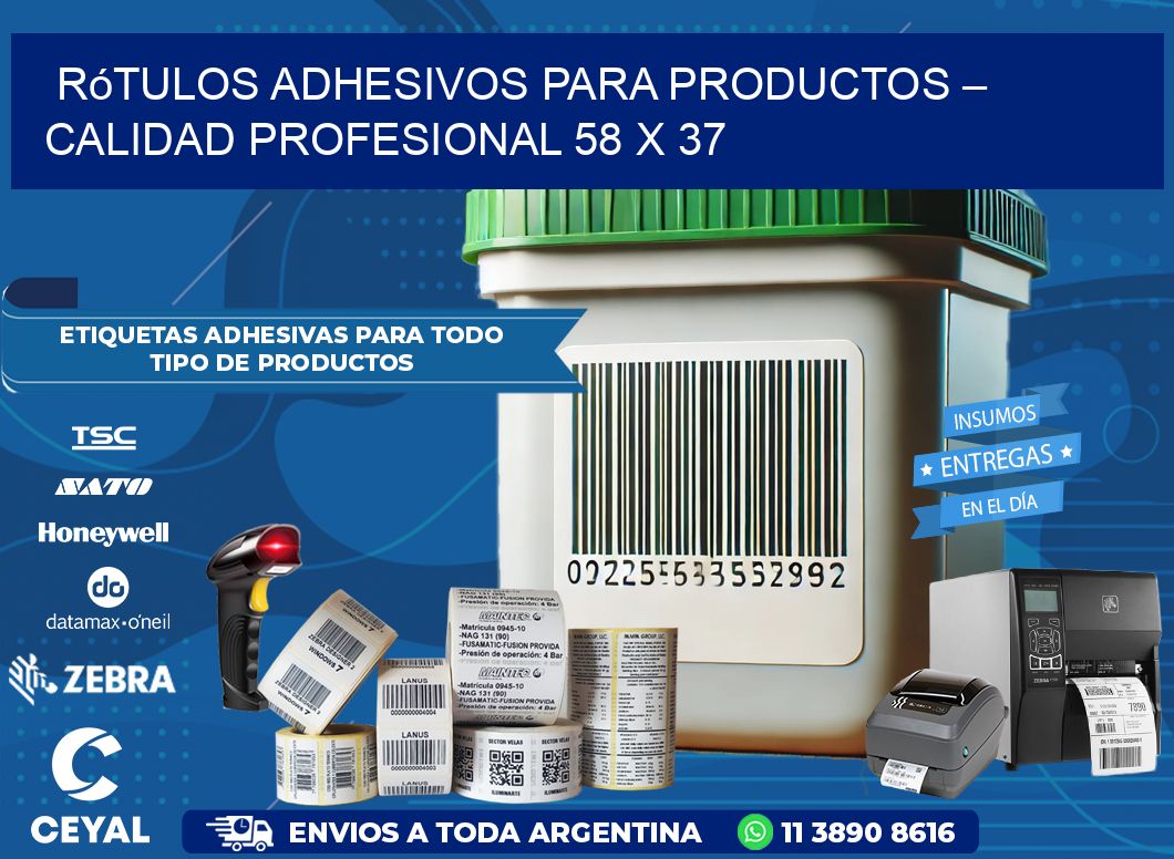 Rótulos Adhesivos para Productos – Calidad Profesional 58 x 37