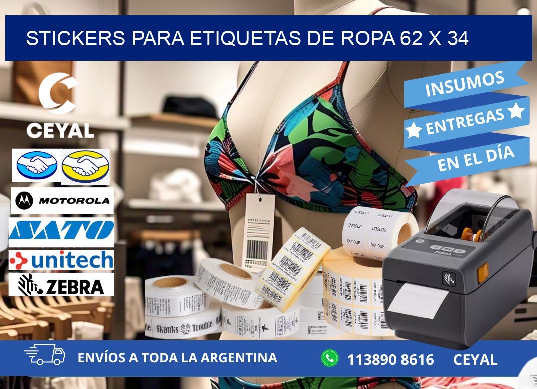 STICKERS PARA ETIQUETAS DE ROPA 62 x 34