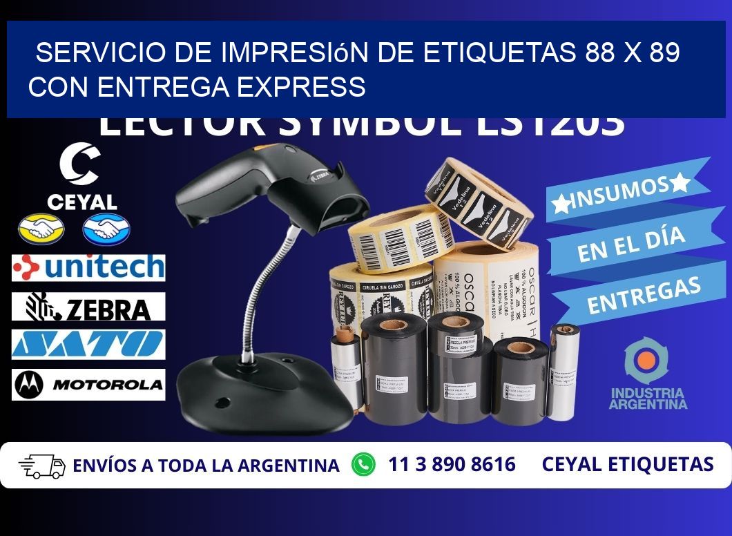 Servicio de Impresión de Etiquetas 88 x 89 con Entrega Express