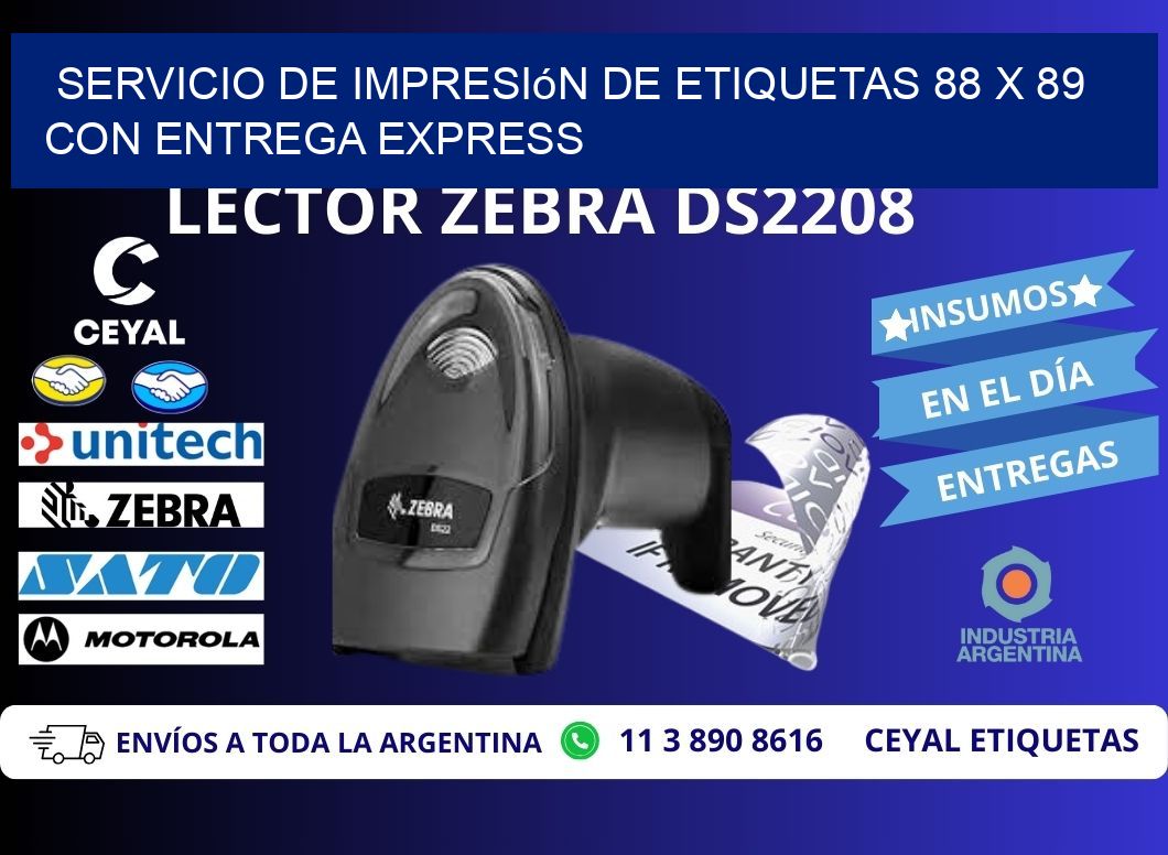 Servicio de Impresión de Etiquetas 88 x 89 con Entrega Express