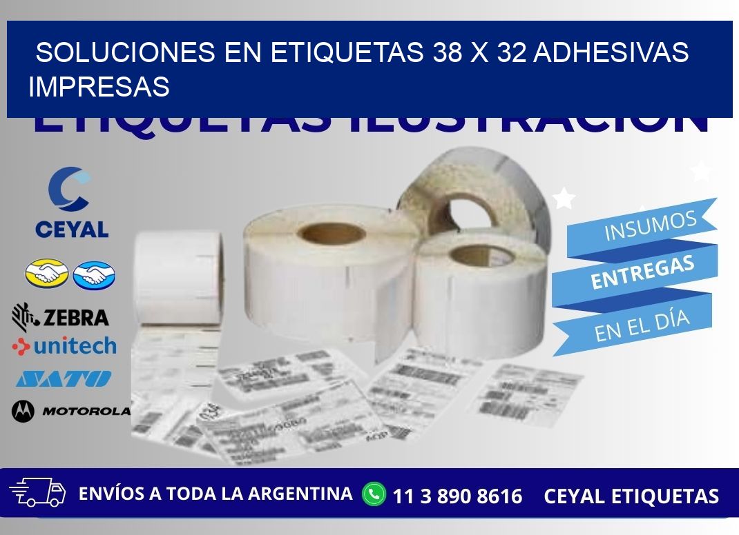 Soluciones en Etiquetas 38 x 32 Adhesivas Impresas