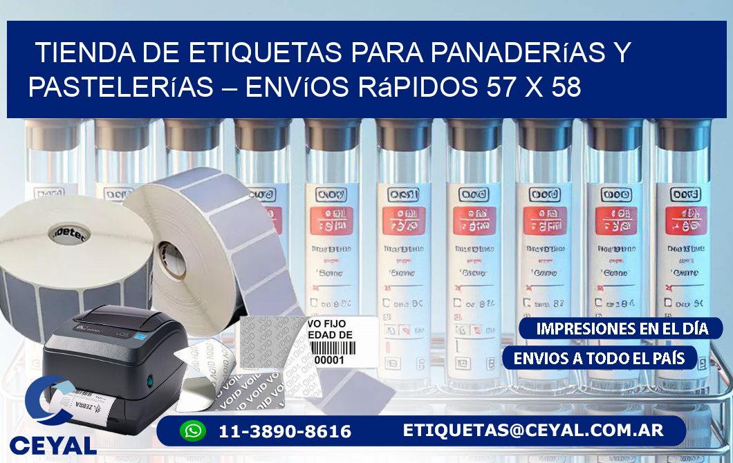 Tienda de Etiquetas para Panaderías y Pastelerías – Envíos Rápidos 57 x 58
