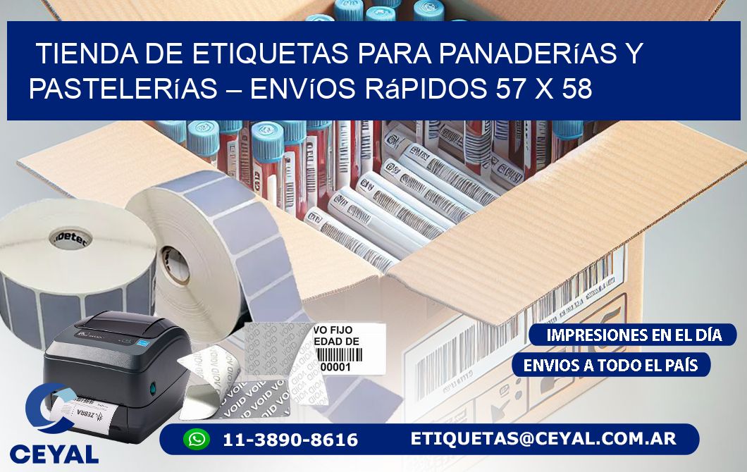 Tienda de Etiquetas para Panaderías y Pastelerías – Envíos Rápidos 57 x 58