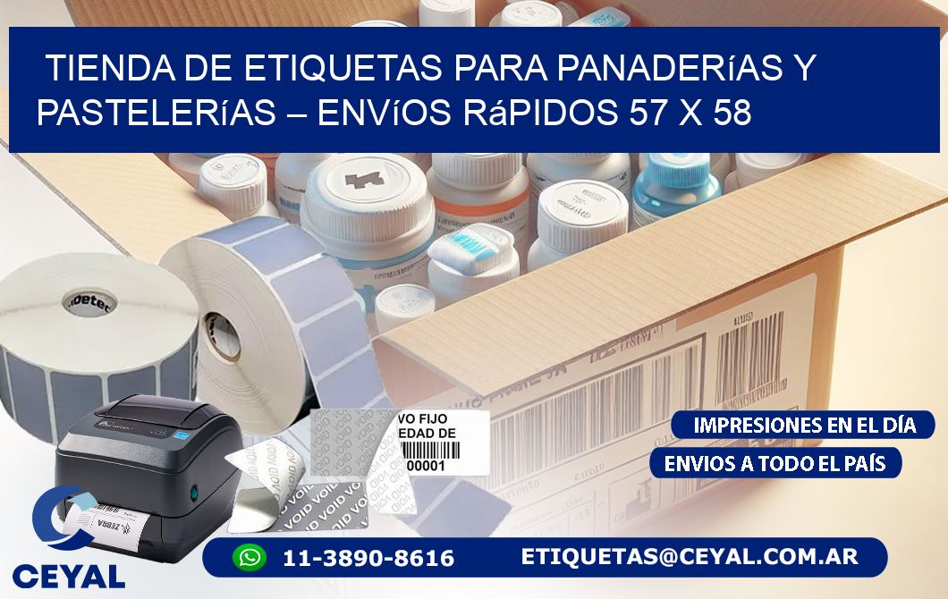 Tienda de Etiquetas para Panaderías y Pastelerías – Envíos Rápidos 57 x 58