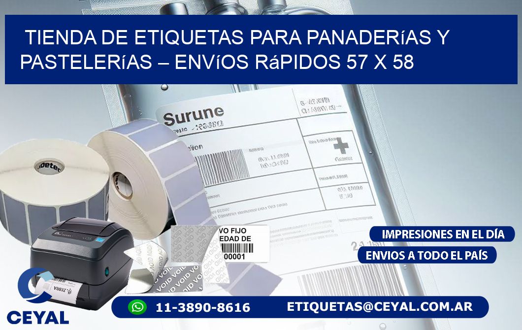 Tienda de Etiquetas para Panaderías y Pastelerías – Envíos Rápidos 57 x 58