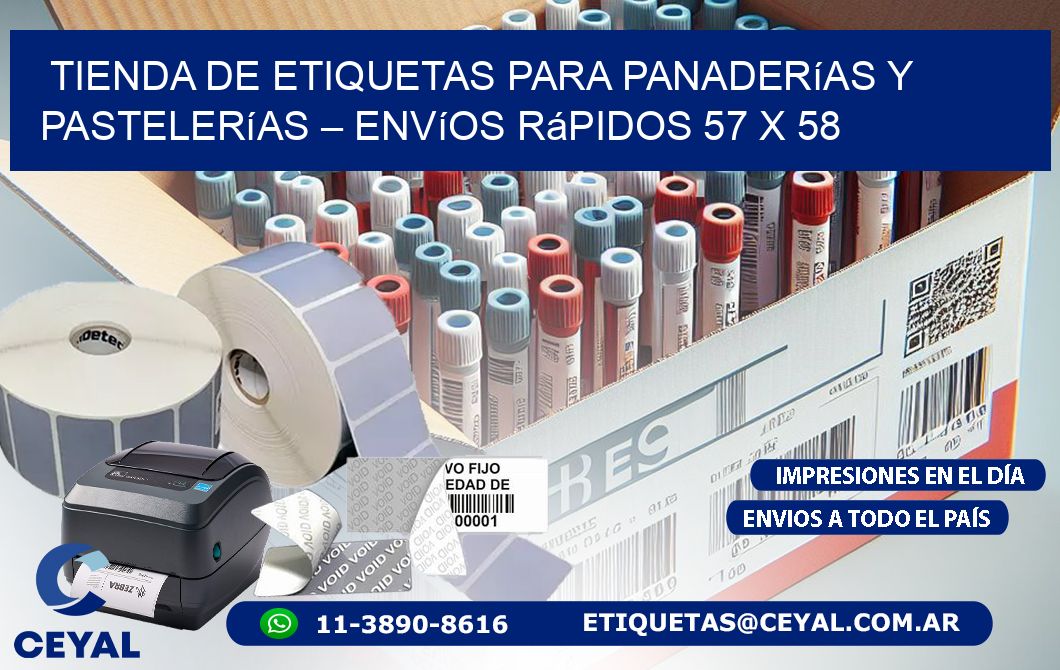 Tienda de Etiquetas para Panaderías y Pastelerías – Envíos Rápidos 57 x 58