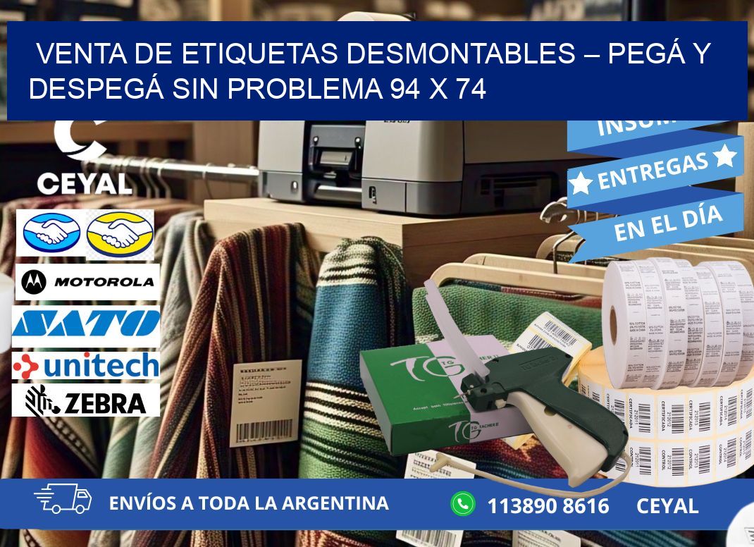 VENTA DE ETIQUETAS DESMONTABLES – PEGÁ Y DESPEGÁ SIN PROBLEMA 94 x 74