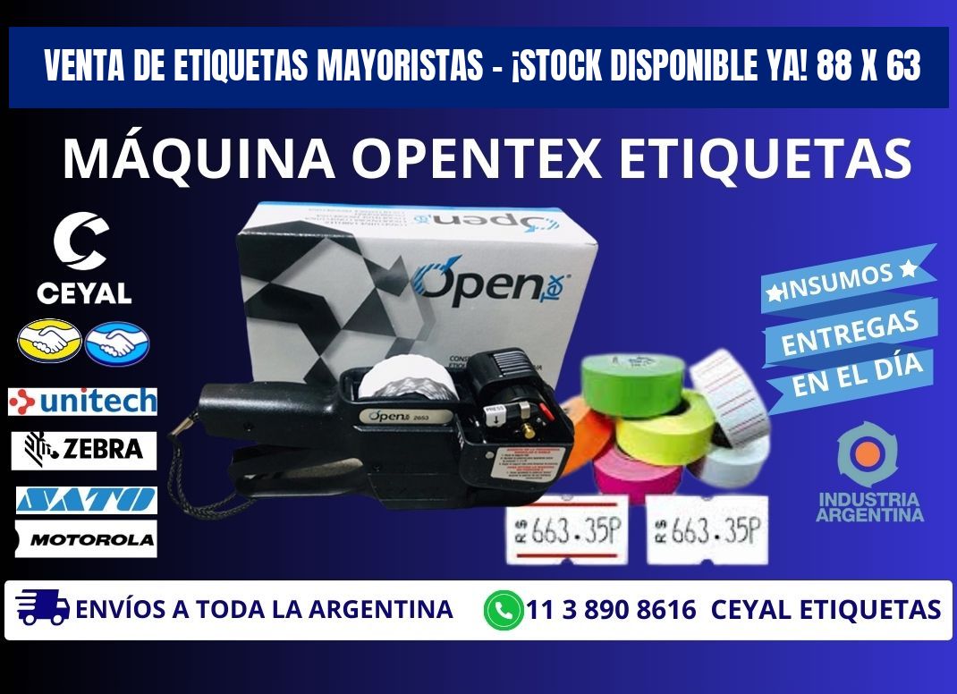 VENTA DE ETIQUETAS MAYORISTAS – ¡STOCK DISPONIBLE YA! 88 x 63