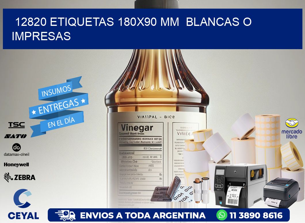 12820 ETIQUETAS 180x90 mm  BLANCAS O IMPRESAS