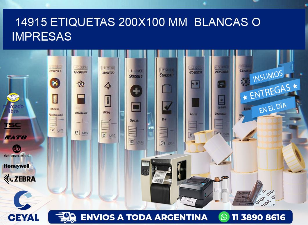 14915 ETIQUETAS 200×100 mm  BLANCAS O IMPRESAS