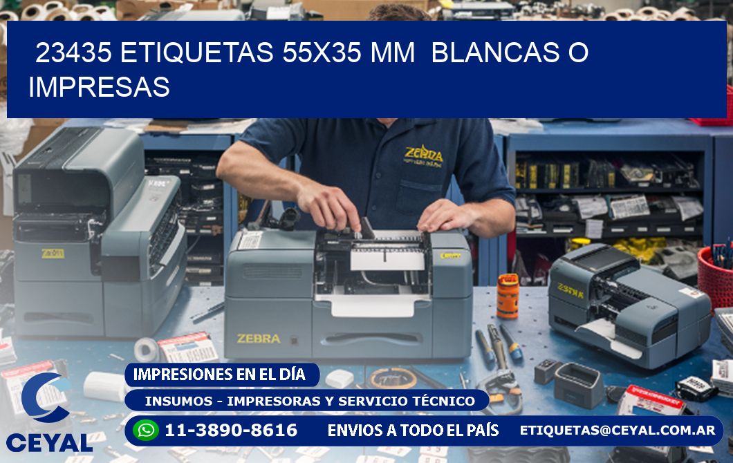 23435 ETIQUETAS 55x35 mm  BLANCAS O IMPRESAS