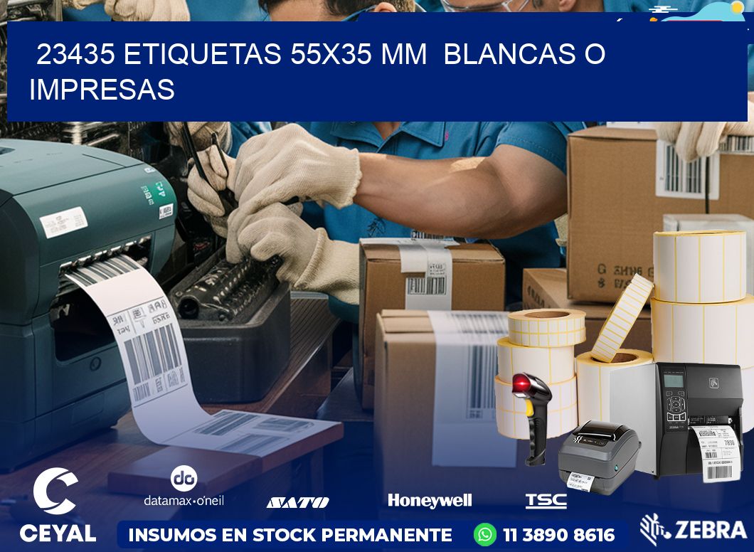 23435 ETIQUETAS 55×35 mm  BLANCAS O IMPRESAS