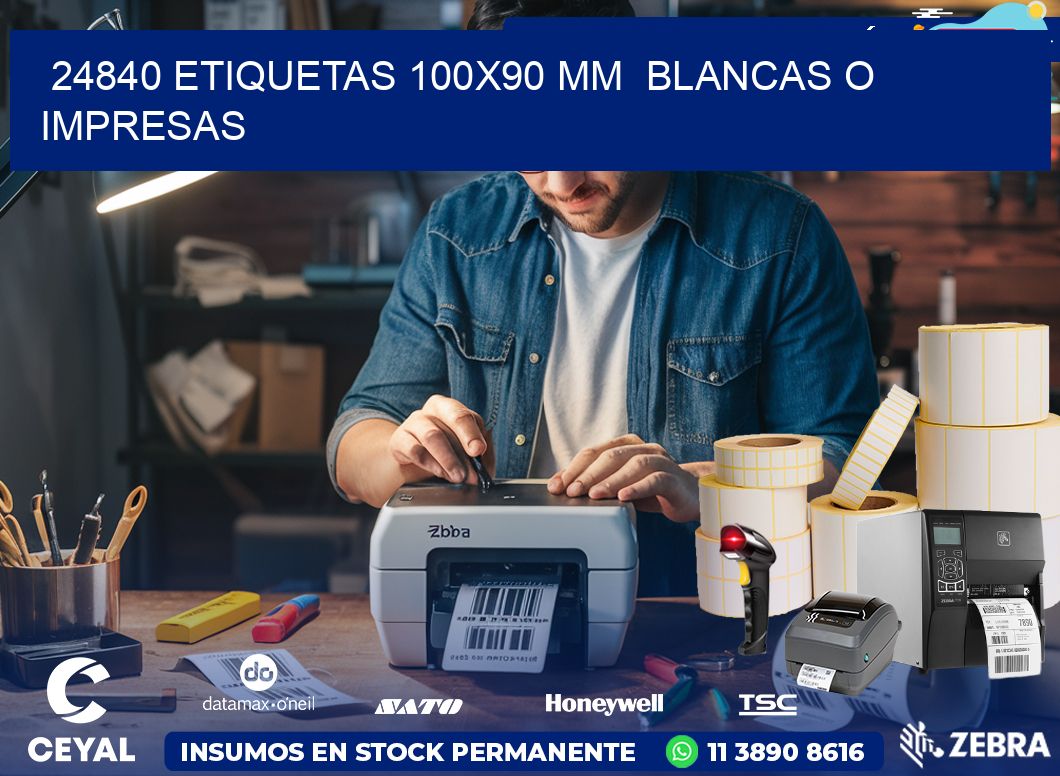 24840 ETIQUETAS 100×90 mm  BLANCAS O IMPRESAS