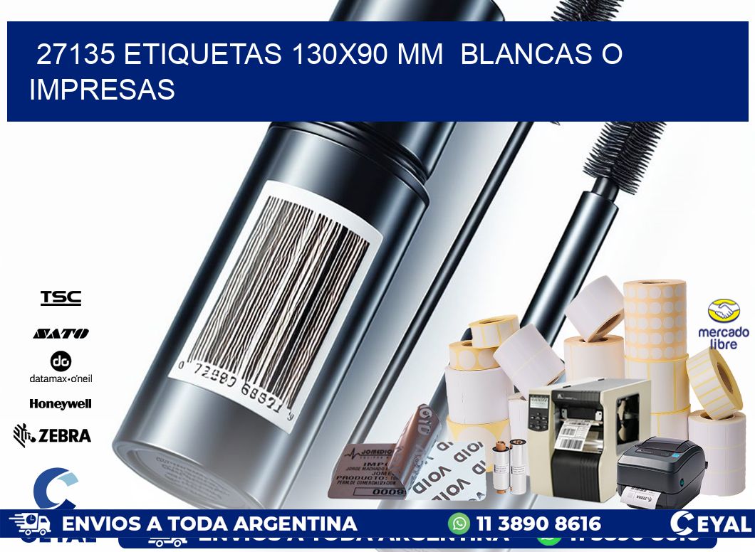 27135 ETIQUETAS 130×90 mm  BLANCAS O IMPRESAS