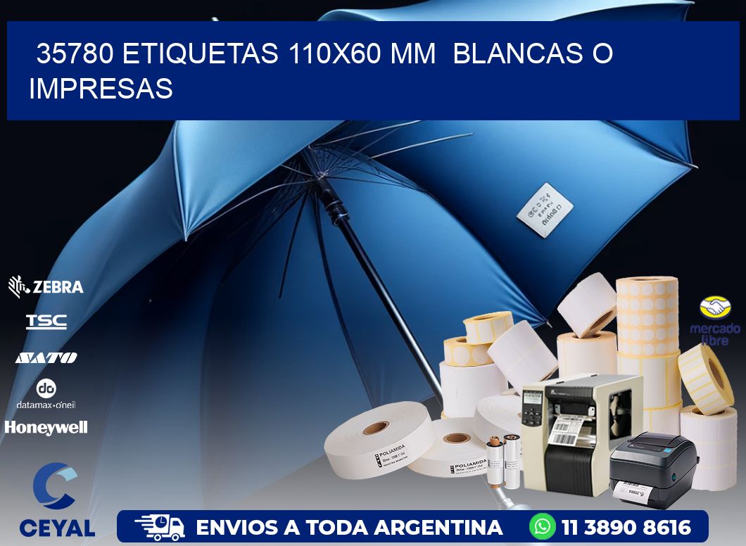 35780 ETIQUETAS 110x60 mm  BLANCAS O IMPRESAS