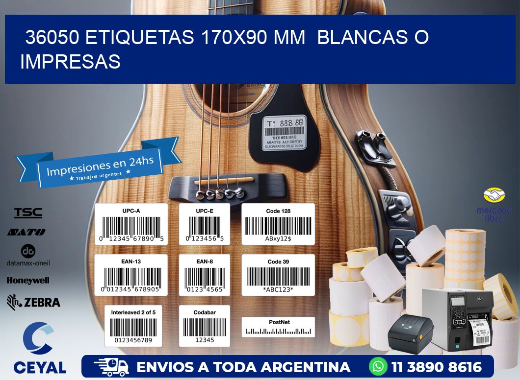 36050 ETIQUETAS 170x90 mm  BLANCAS O IMPRESAS