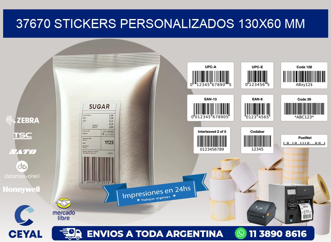 37670 STICKERS PERSONALIZADOS 130x60 mm