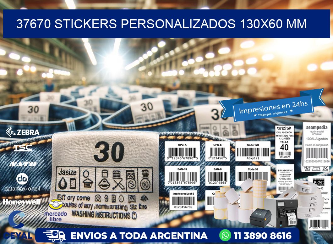 37670 STICKERS PERSONALIZADOS 130x60 mm