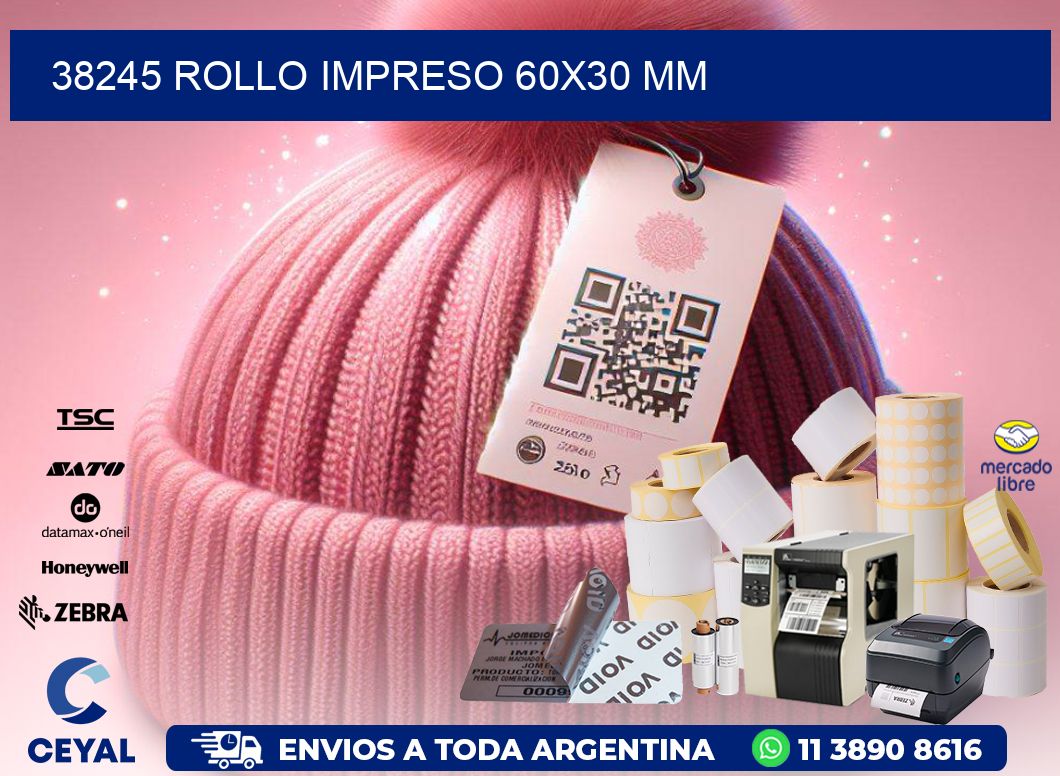 38245 ROLLO IMPRESO 60x30 mm