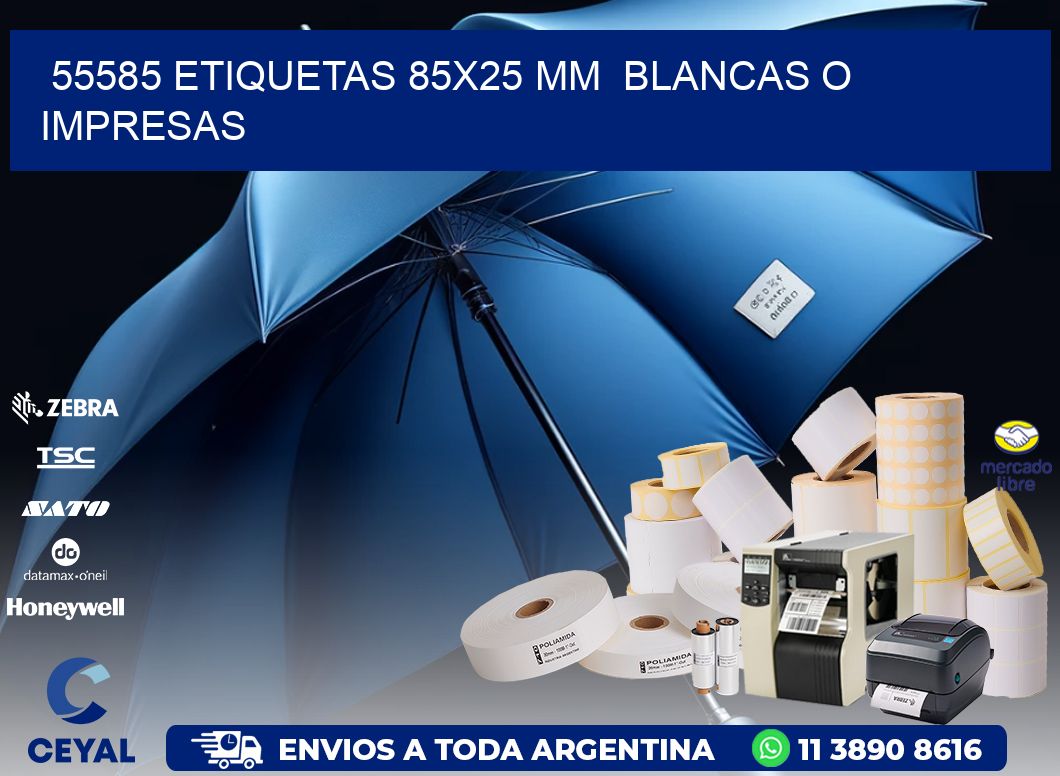 55585 ETIQUETAS 85x25 mm  BLANCAS O IMPRESAS