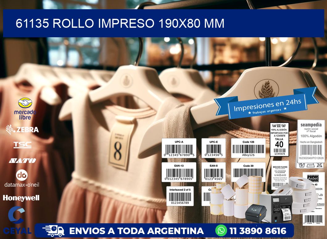 61135 ROLLO IMPRESO 190x80 mm