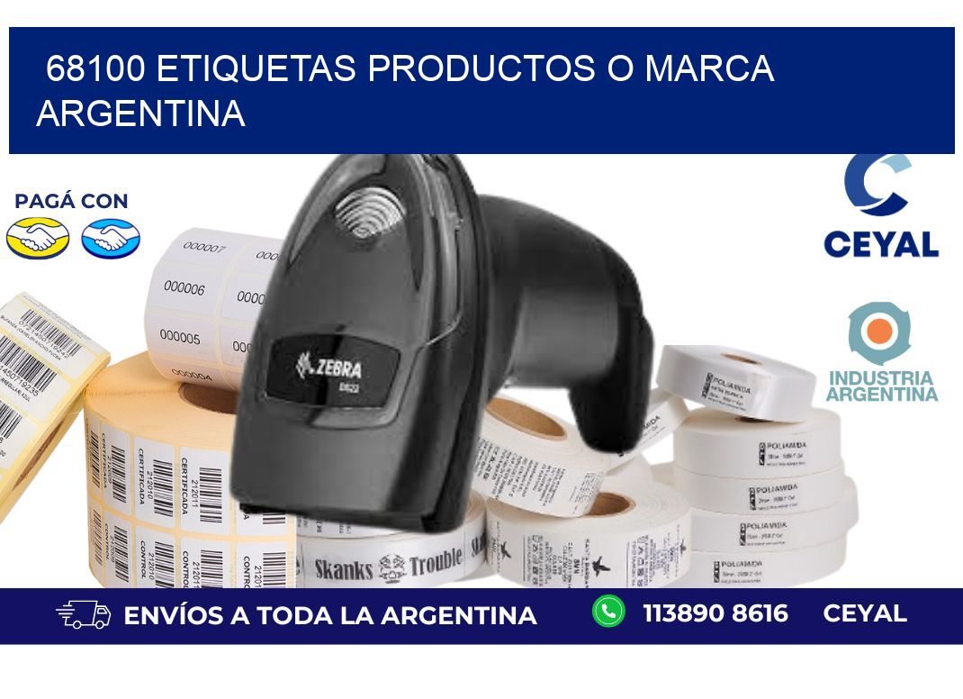 68100 ETIQUETAS PRODUCTOS O MARCA ARGENTINA