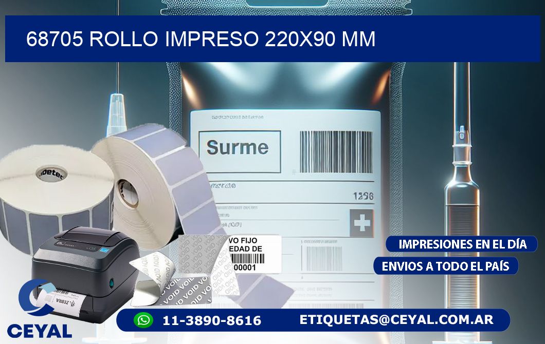 68705 ROLLO IMPRESO 220x90 mm