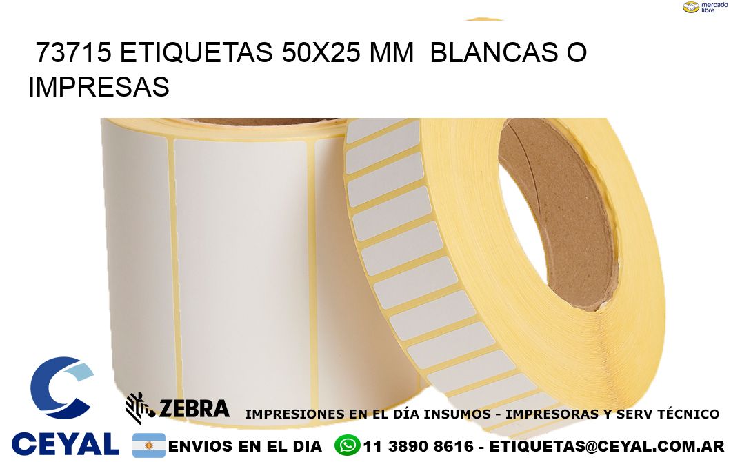 73715 ETIQUETAS 50x25 mm  BLANCAS O IMPRESAS