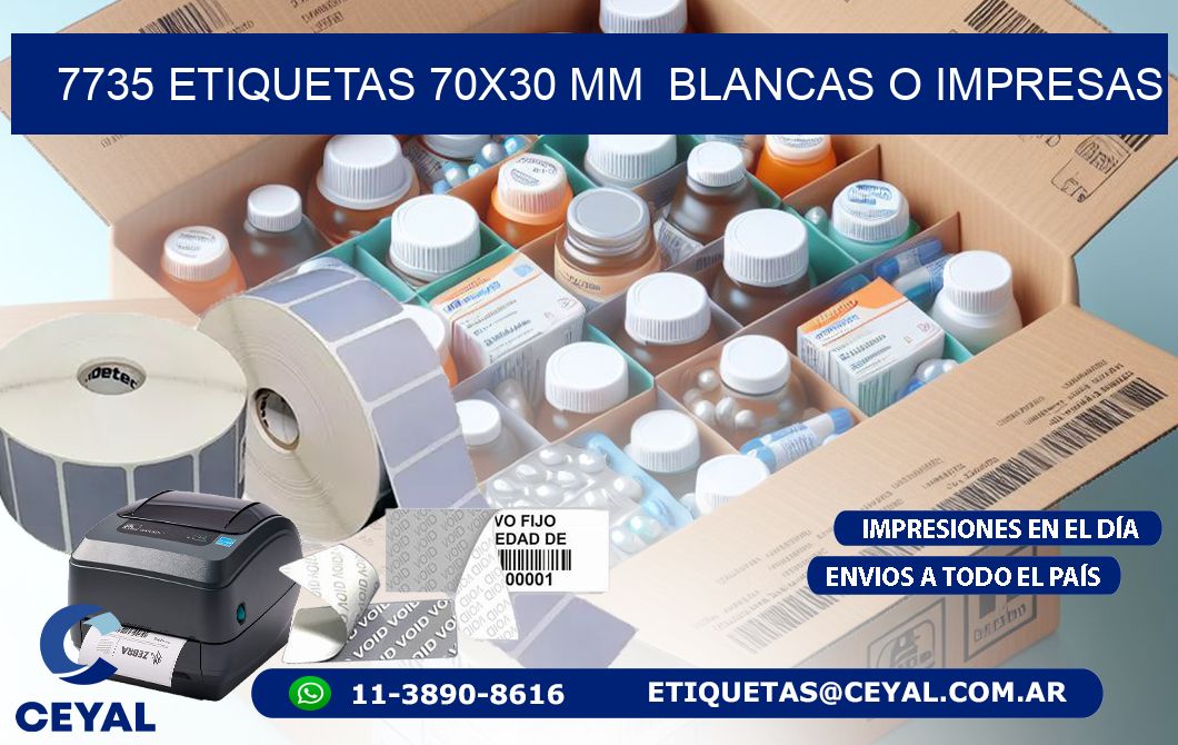 7735 ETIQUETAS 70x30 mm  BLANCAS O IMPRESAS