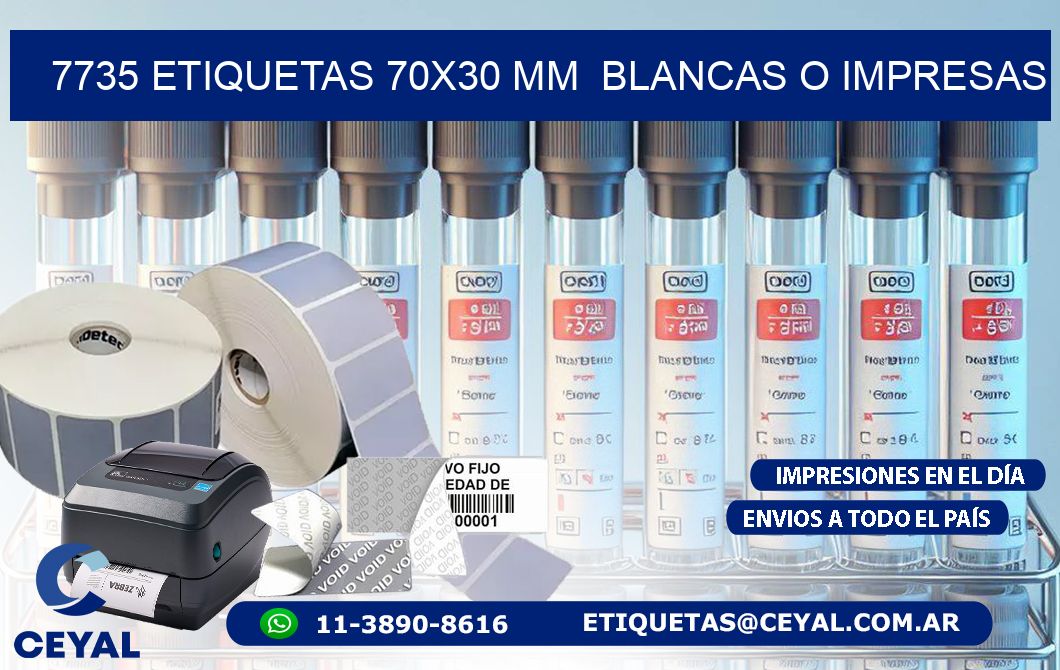 7735 ETIQUETAS 70x30 mm  BLANCAS O IMPRESAS