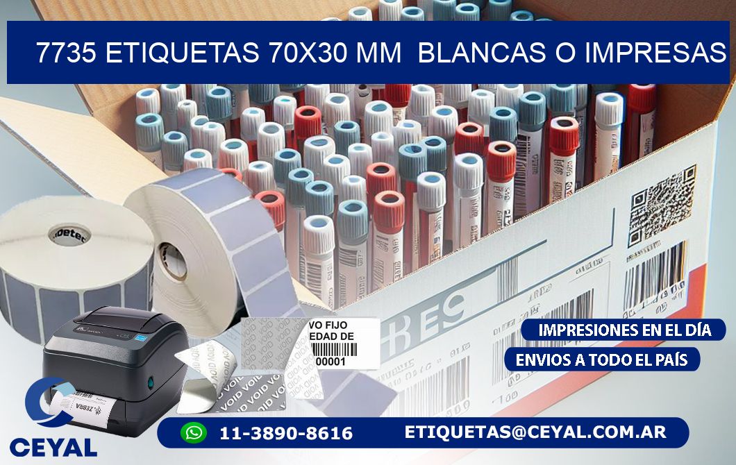 7735 ETIQUETAS 70x30 mm  BLANCAS O IMPRESAS
