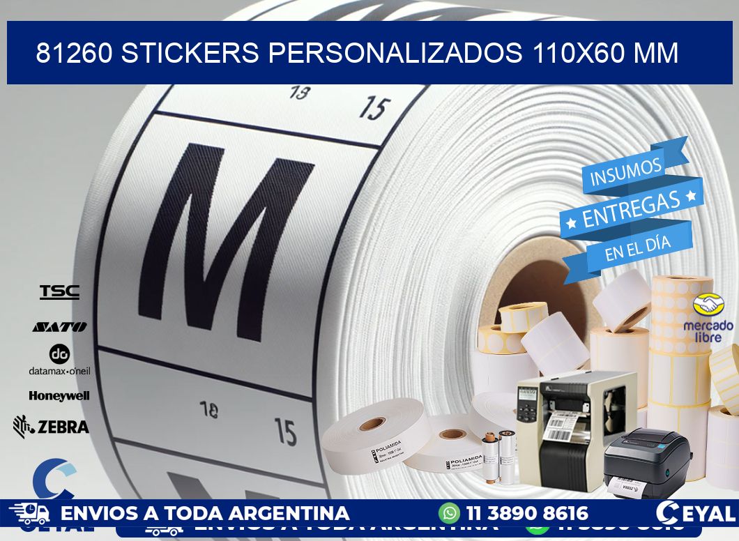 81260 STICKERS PERSONALIZADOS 110x60 mm