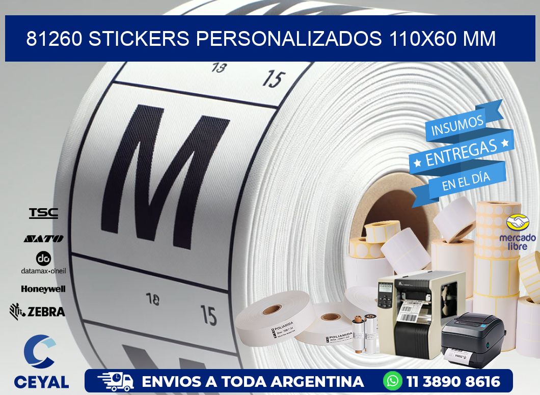 81260 STICKERS PERSONALIZADOS 110x60 mm