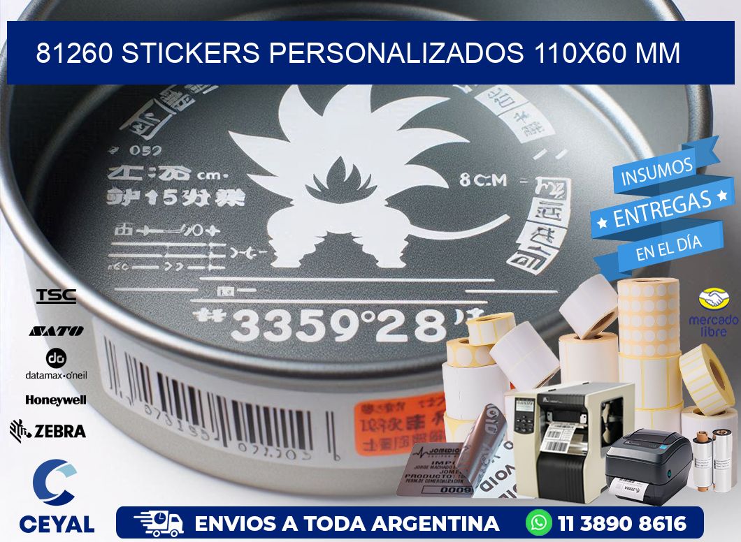 81260 STICKERS PERSONALIZADOS 110x60 mm