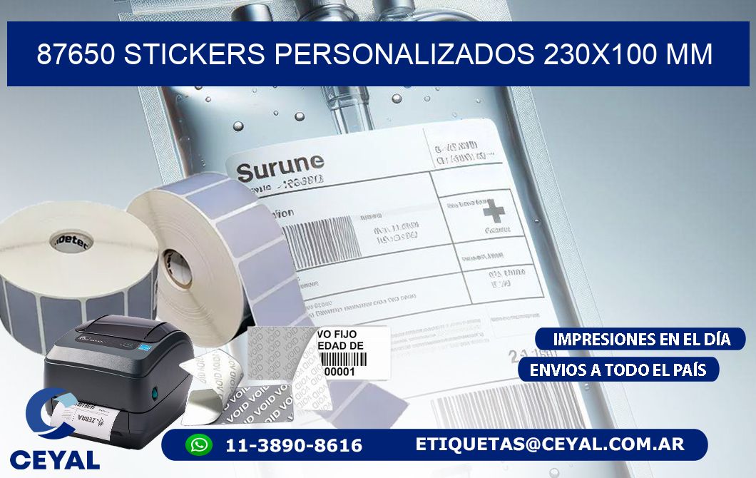 87650 STICKERS PERSONALIZADOS 230x100 mm