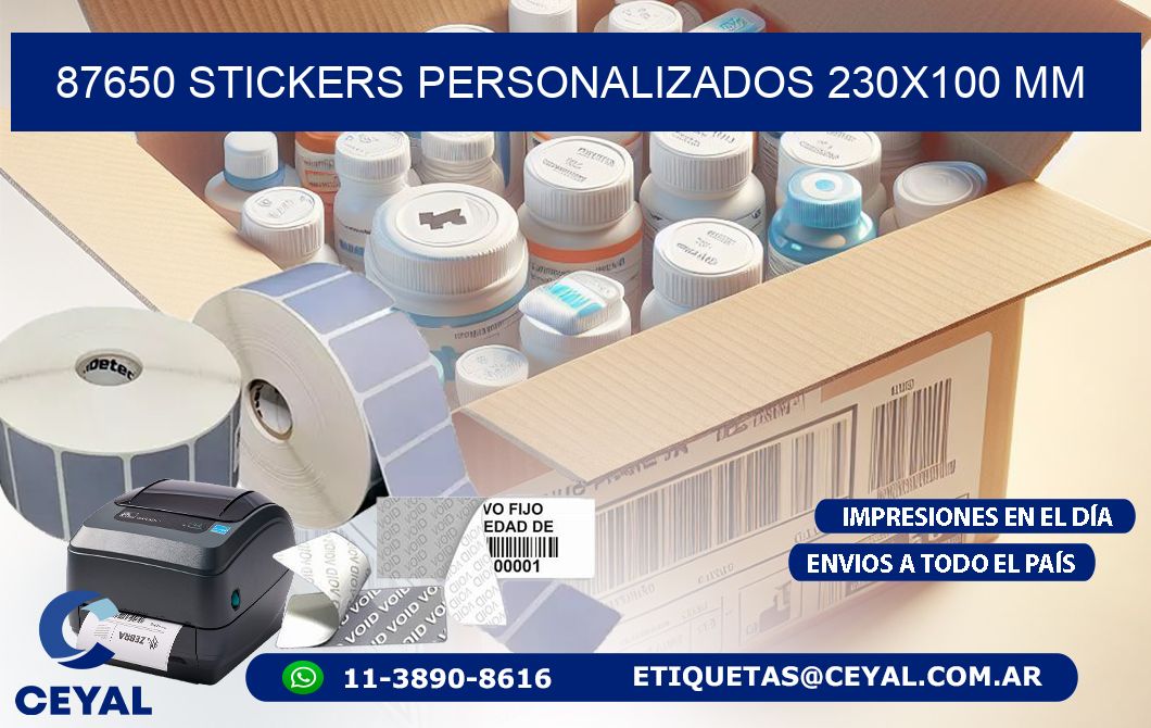 87650 STICKERS PERSONALIZADOS 230×100 mm