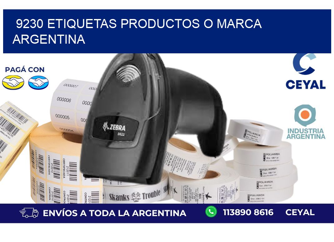 9230 ETIQUETAS PRODUCTOS O MARCA ARGENTINA