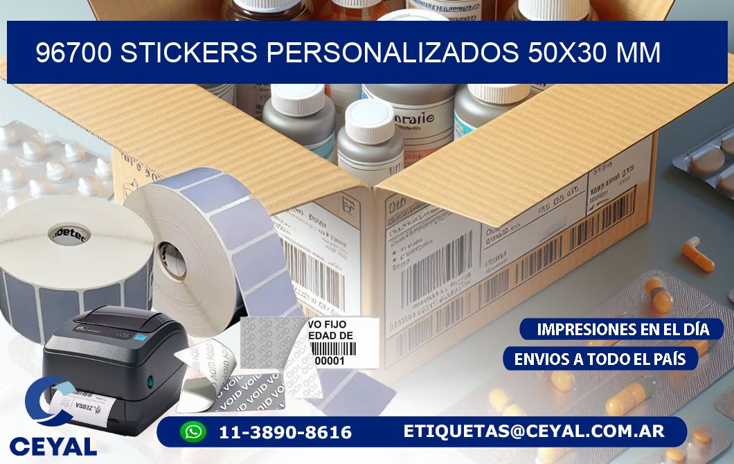 96700 STICKERS PERSONALIZADOS 50x30 mm