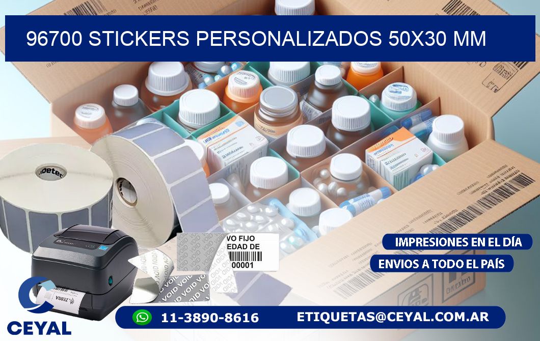 96700 STICKERS PERSONALIZADOS 50x30 mm
