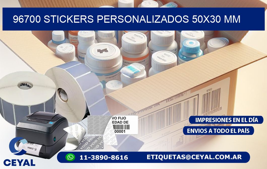 96700 STICKERS PERSONALIZADOS 50x30 mm