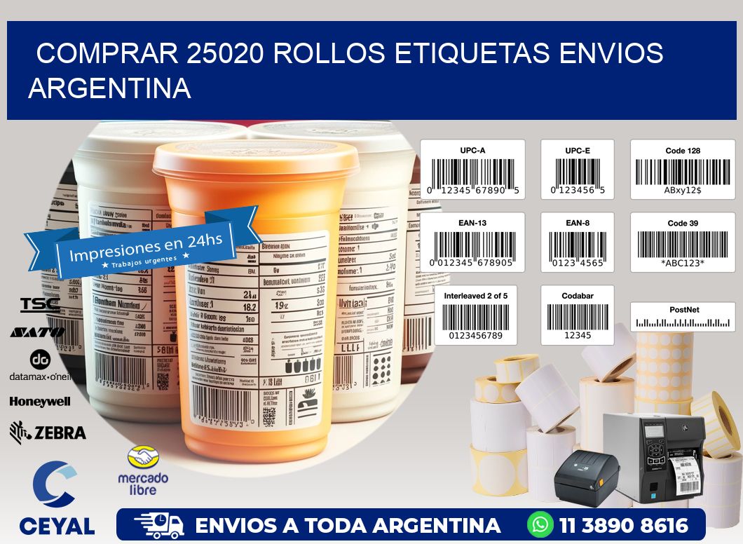 COMPRAR 25020 ROLLOS ETIQUETAS ENVIOS ARGENTINA