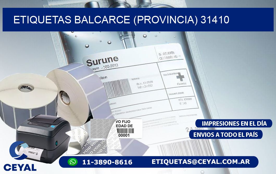 ETIQUETAS BALCARCE (PROVINCIA) 31410