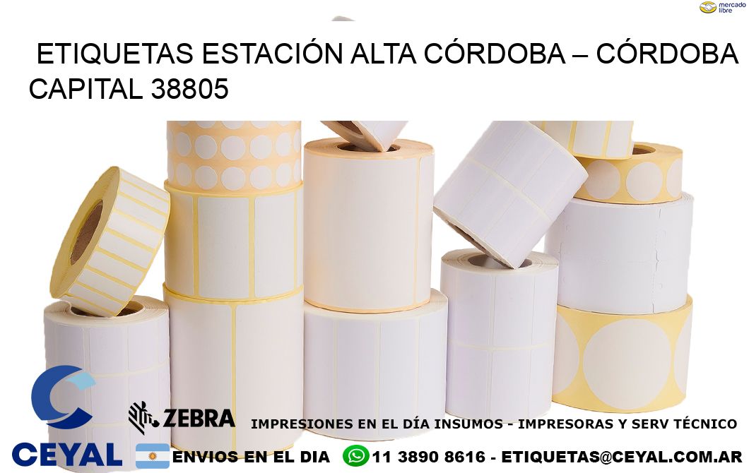 ETIQUETAS ESTACIÓN ALTA CÓRDOBA – CÓRDOBA CAPITAL 38805