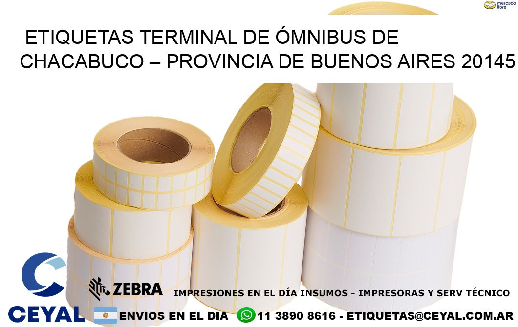 ETIQUETAS TERMINAL DE ÓMNIBUS DE CHACABUCO – PROVINCIA DE BUENOS AIRES 20145